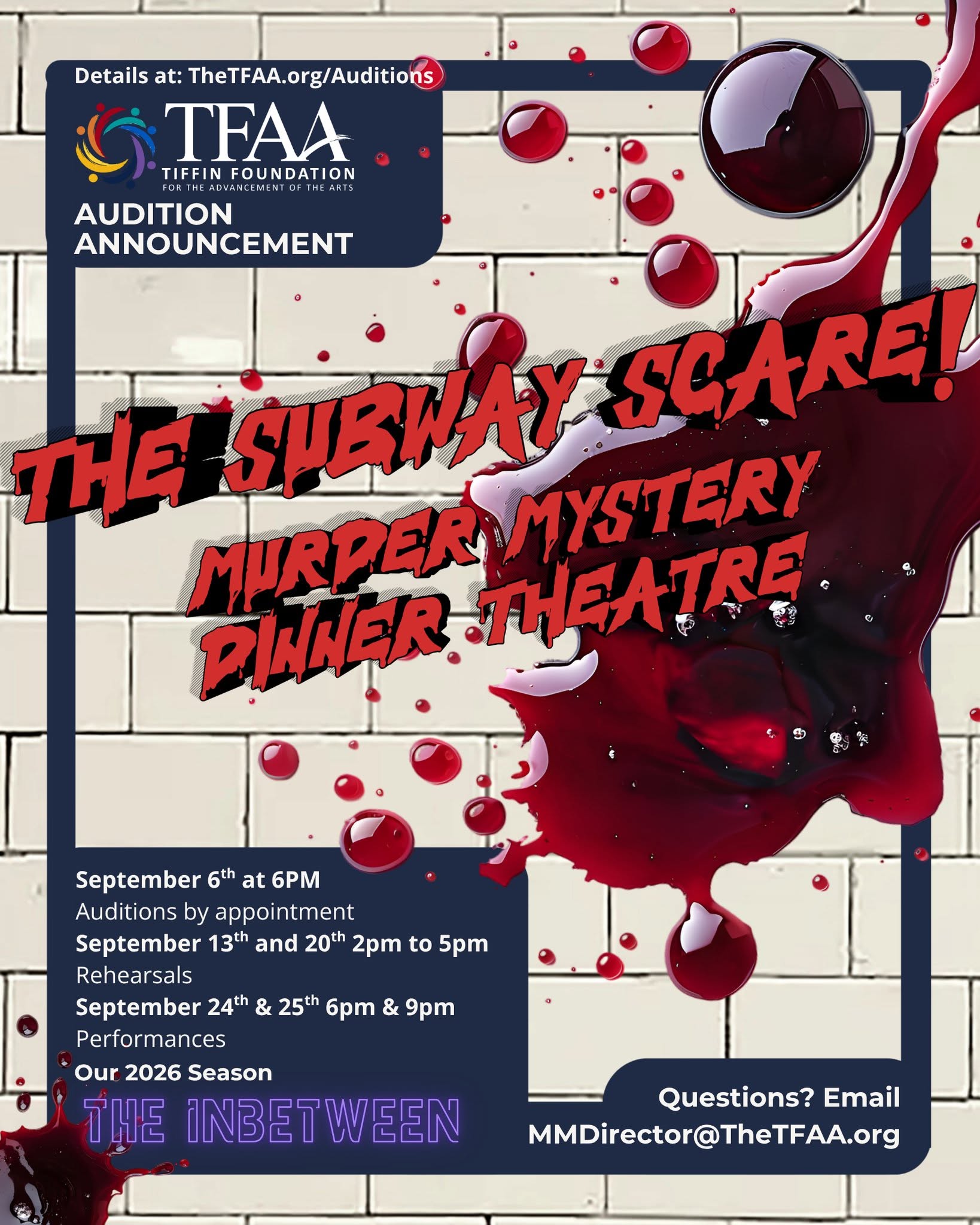 The Subway Scare - TFAA Murder Mystery Dinner Theatre Audition Announcement