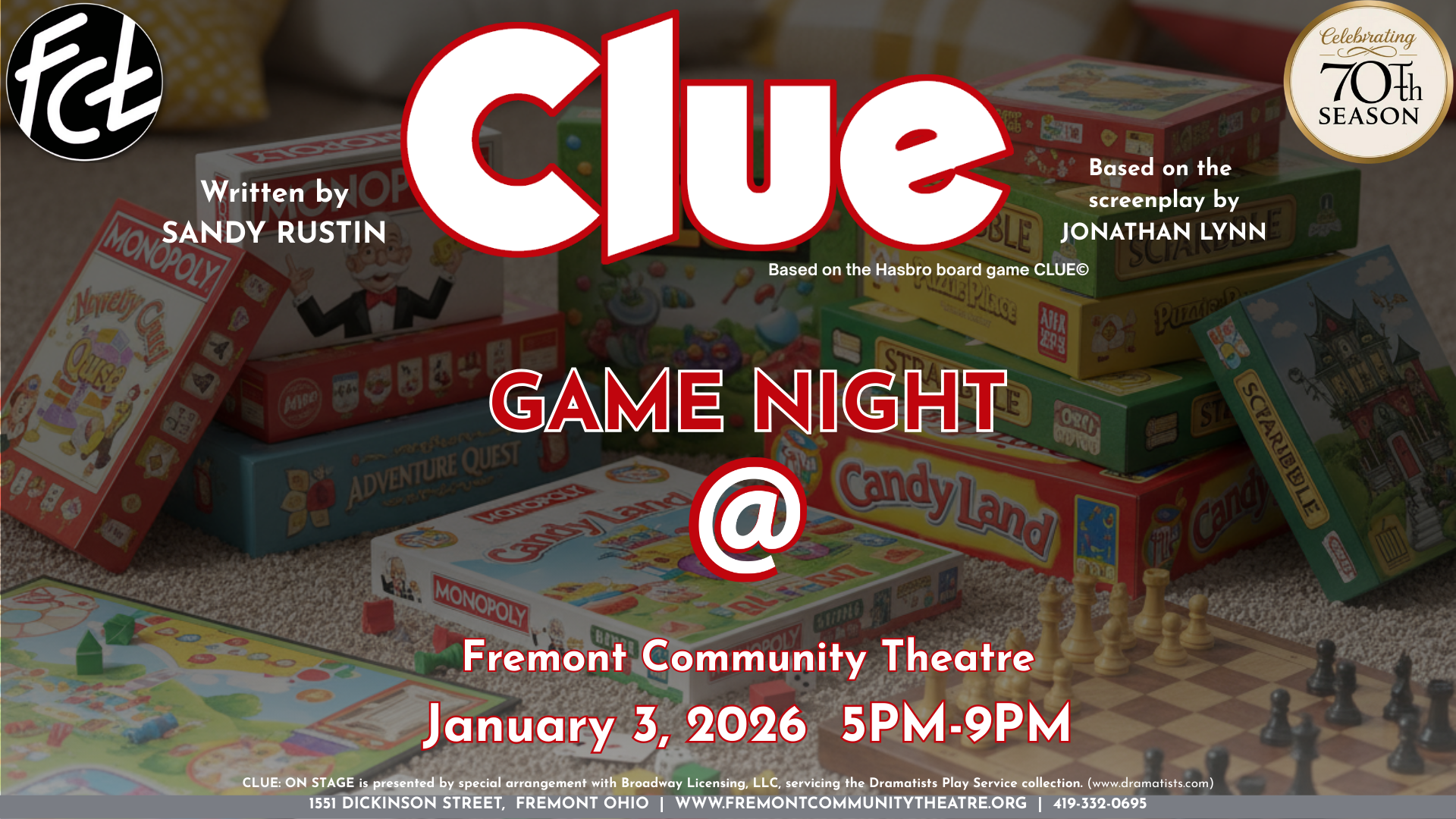 Clue Game Night Event Graphic