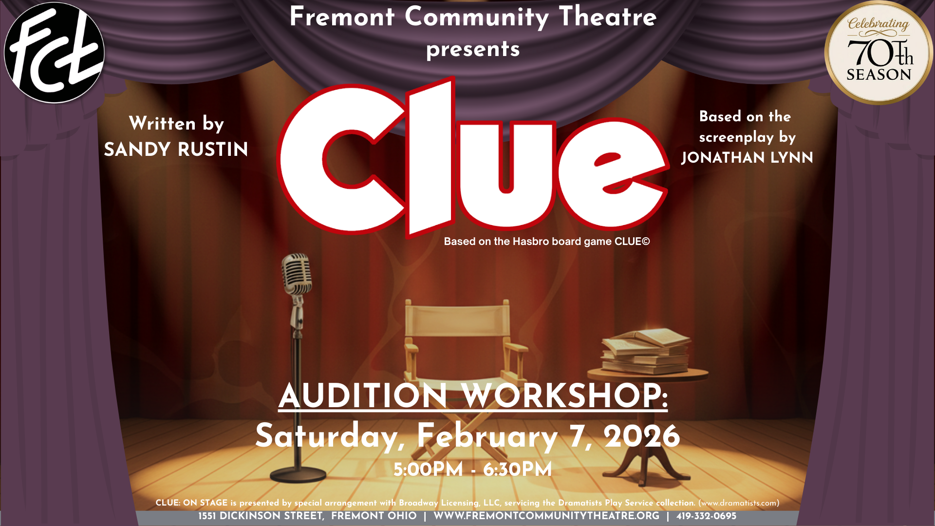 Clue Audition Workshop Graphic