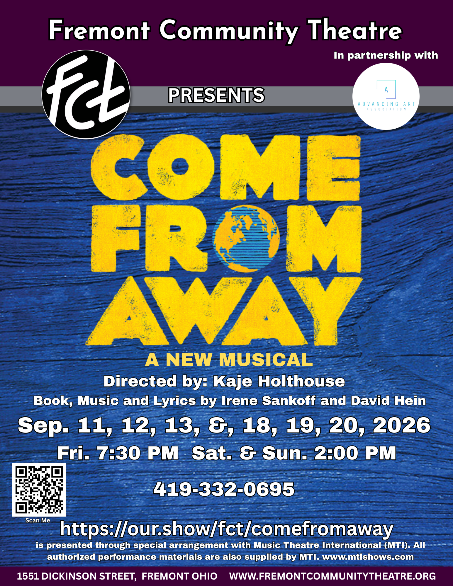 Come From Away – Fremont Community Theatre Poster