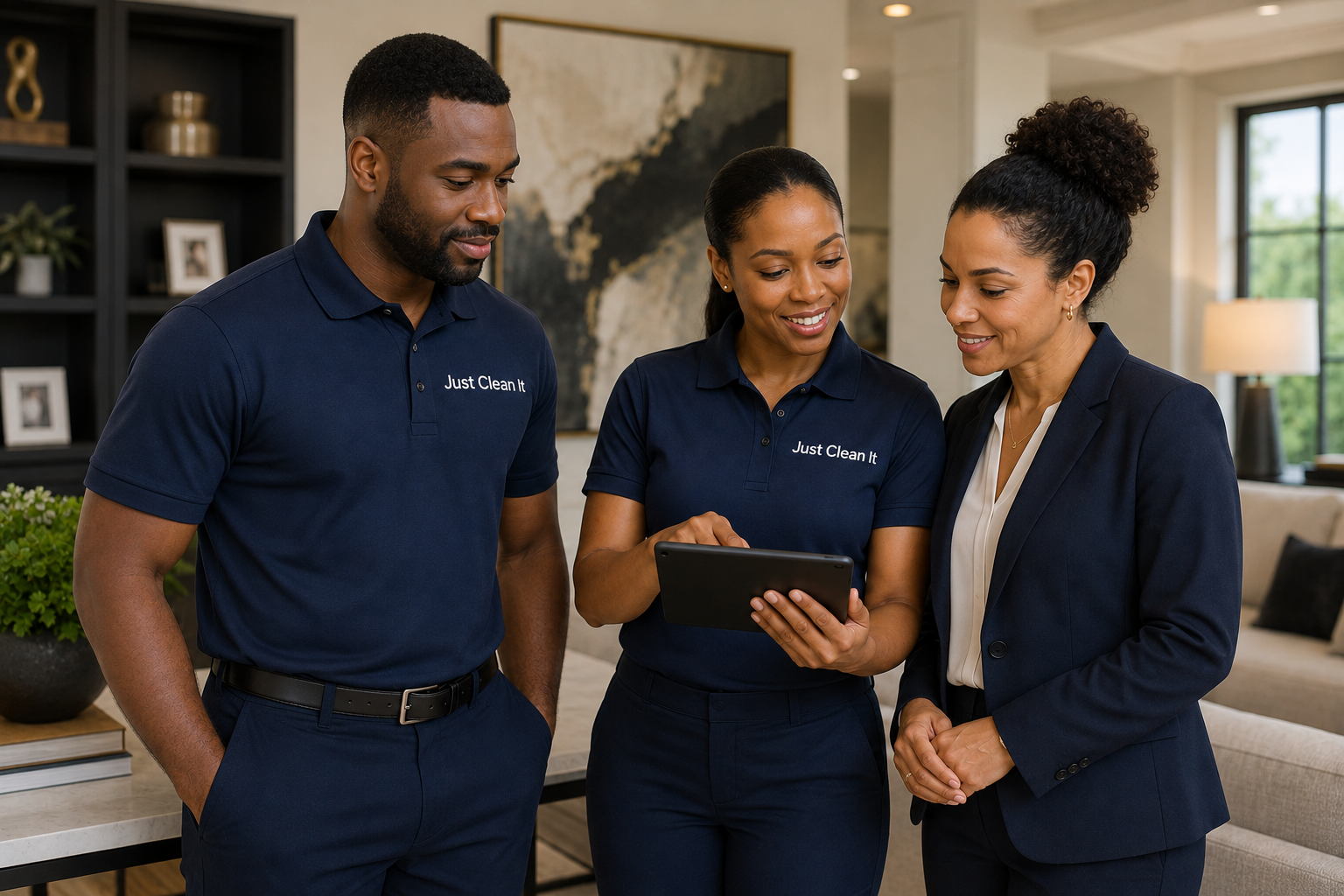 Just Clean It employee-based Partners supporting service standards inside a premium home