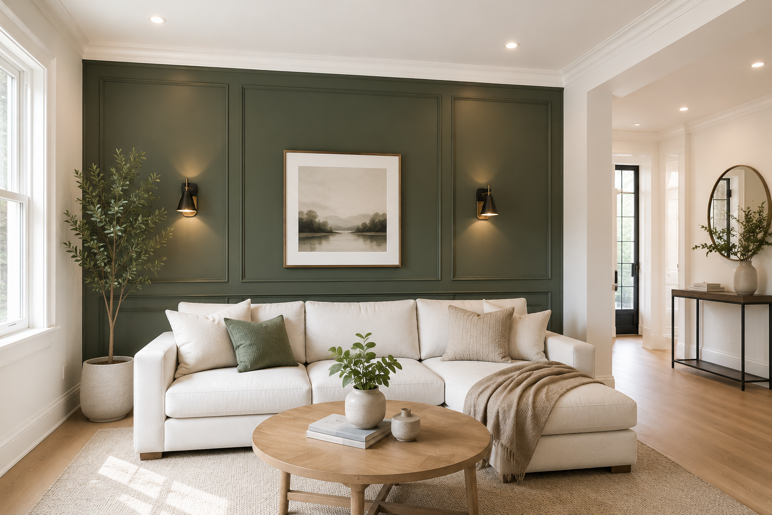 Modern interior with accent wall