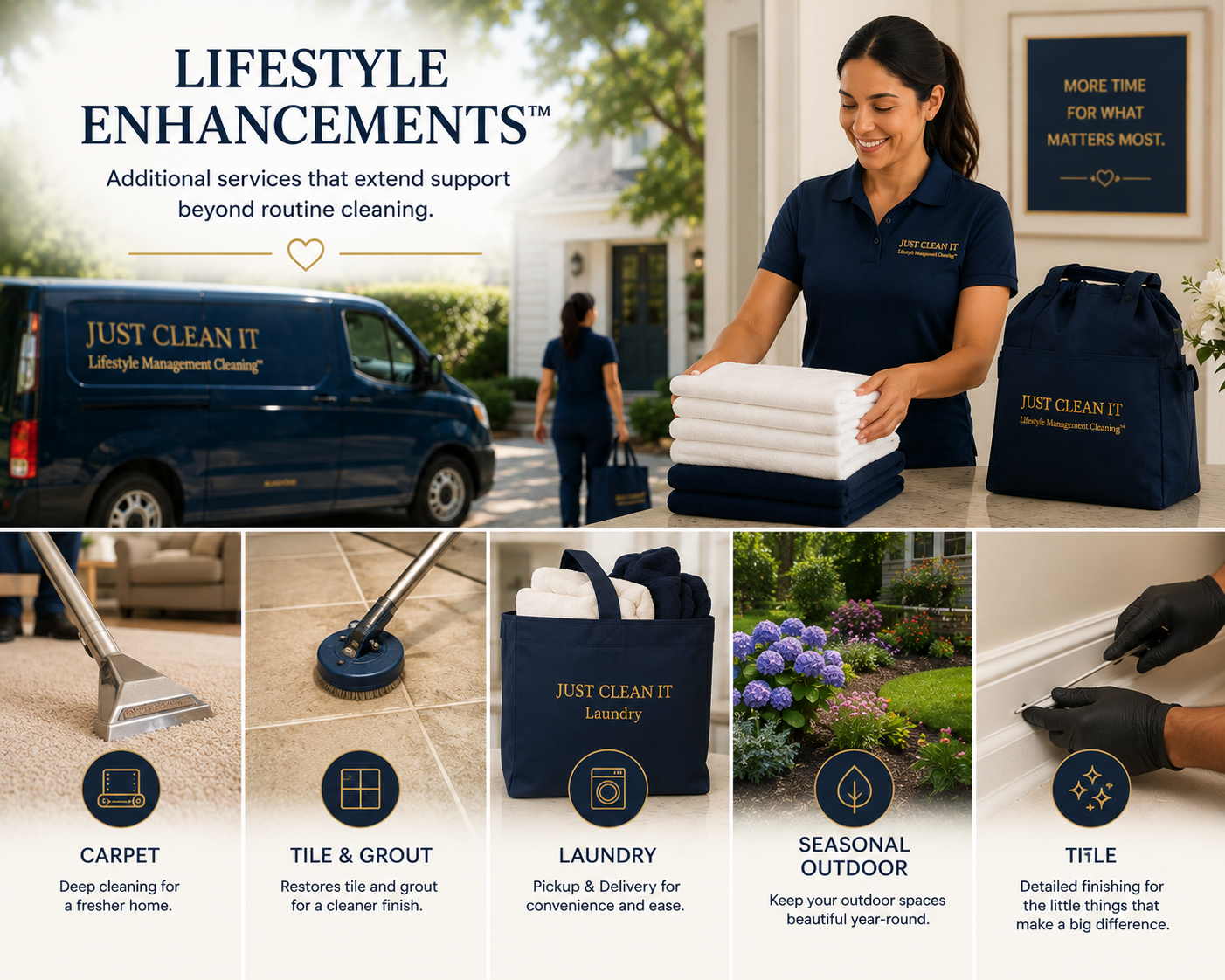 Lifestyle enhancements including laundry pickup and delivery