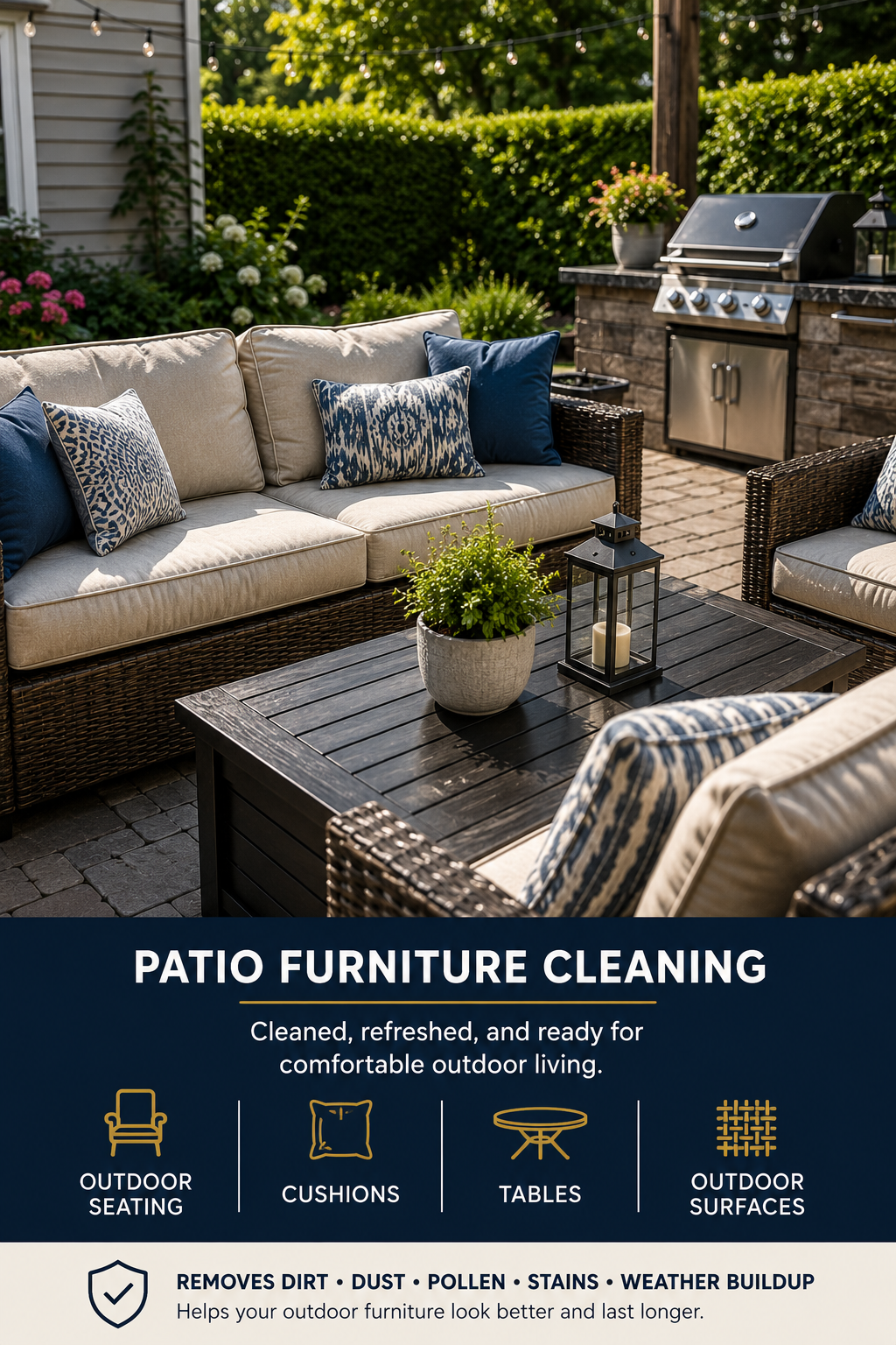 Professional patio furniture and outdoor upholstery cleaning