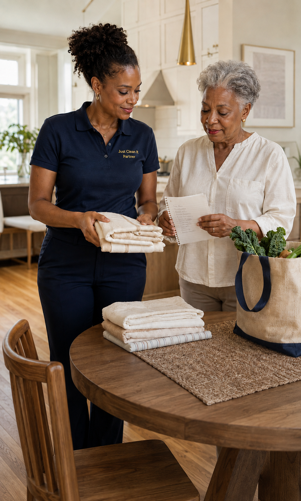 Just Clean It partner providing friendly non-medical Home Help Support to an older adult