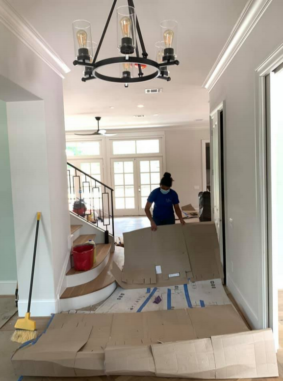 Post-renovation cleaning in progress