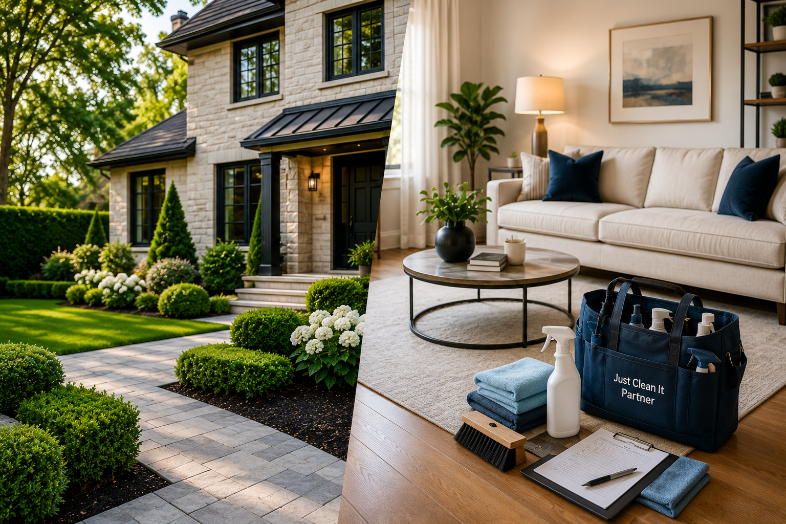Exterior and interior property care managed within one system