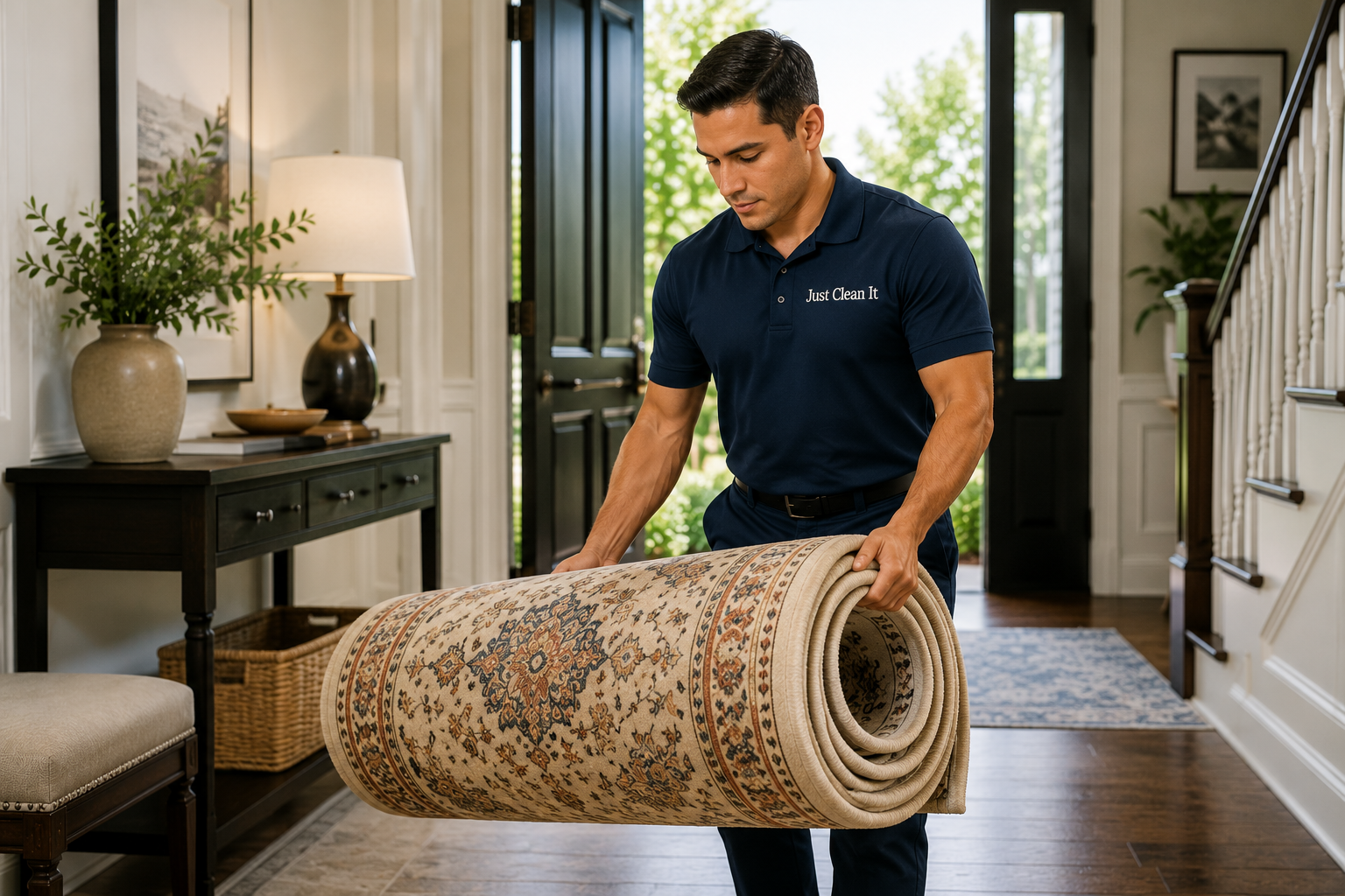 Rug pickup and delivery service