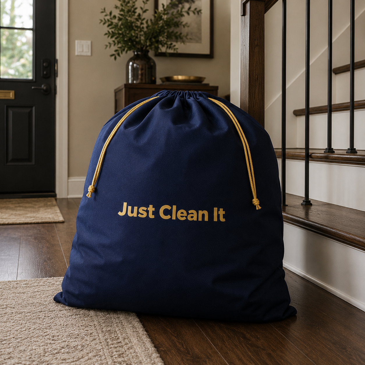 Laundry pickup and delivery bag system by Just Clean It