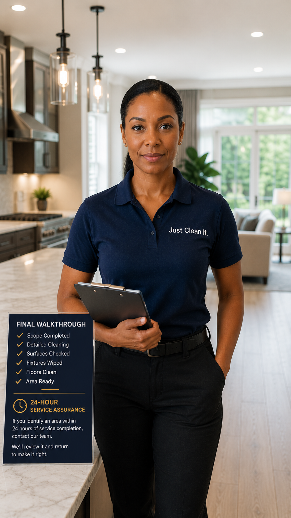 Just Clean It coordinator representing structured support and service assurance