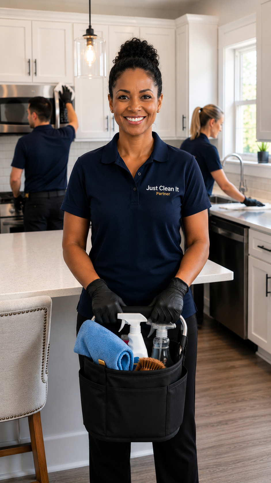 Just Clean It partner preparing a home for move-in or move-out reset