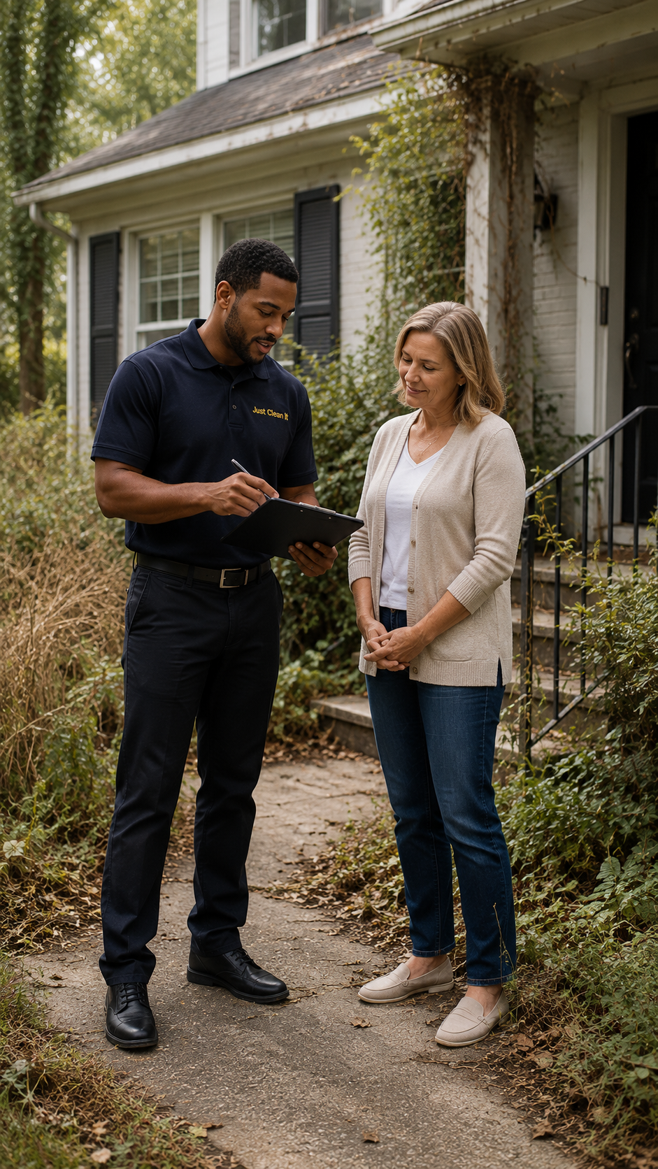 Neglected property restoration assessment and walkthrough