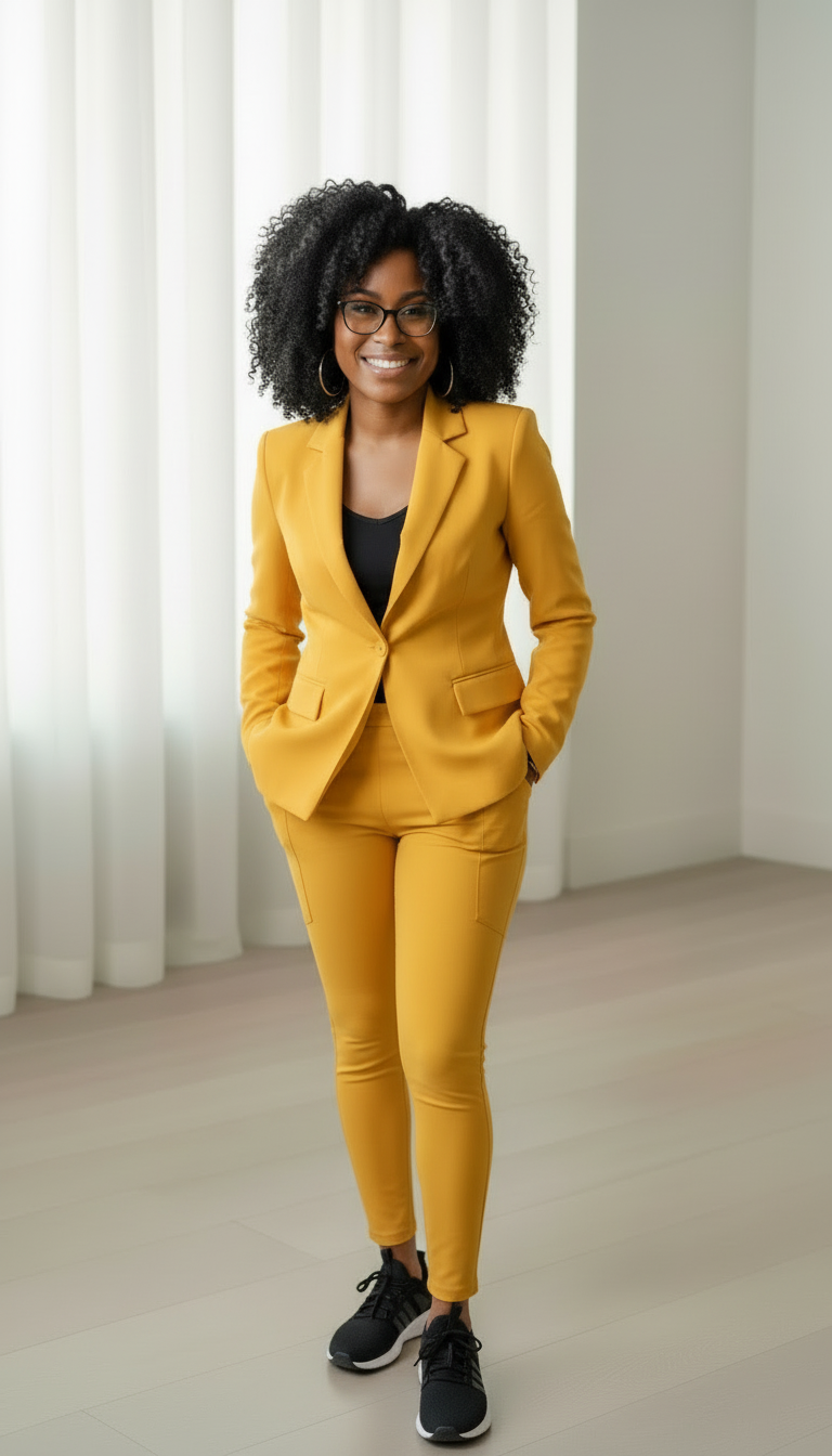 Michelle D. Smith, Just Clean It Founder in gold suit