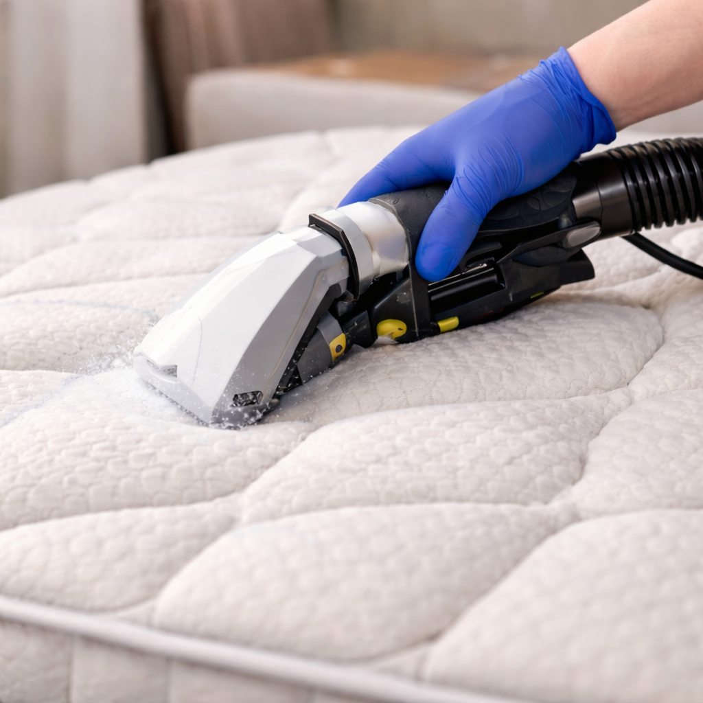 Professional mattress renewal using extraction equipment
