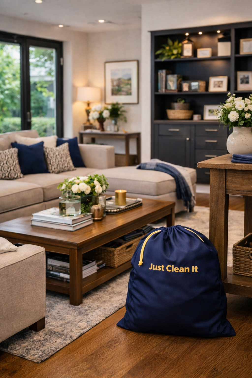 Lifestyle Management Cleaning Standard visual — structured home with bag system present