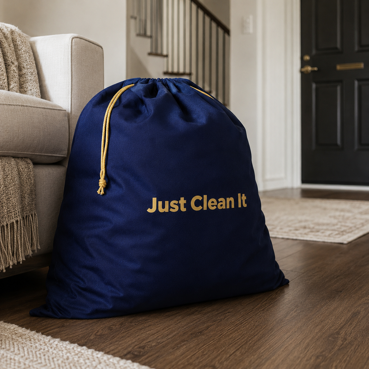 Laundry pickup and delivery bag system by Just Clean It