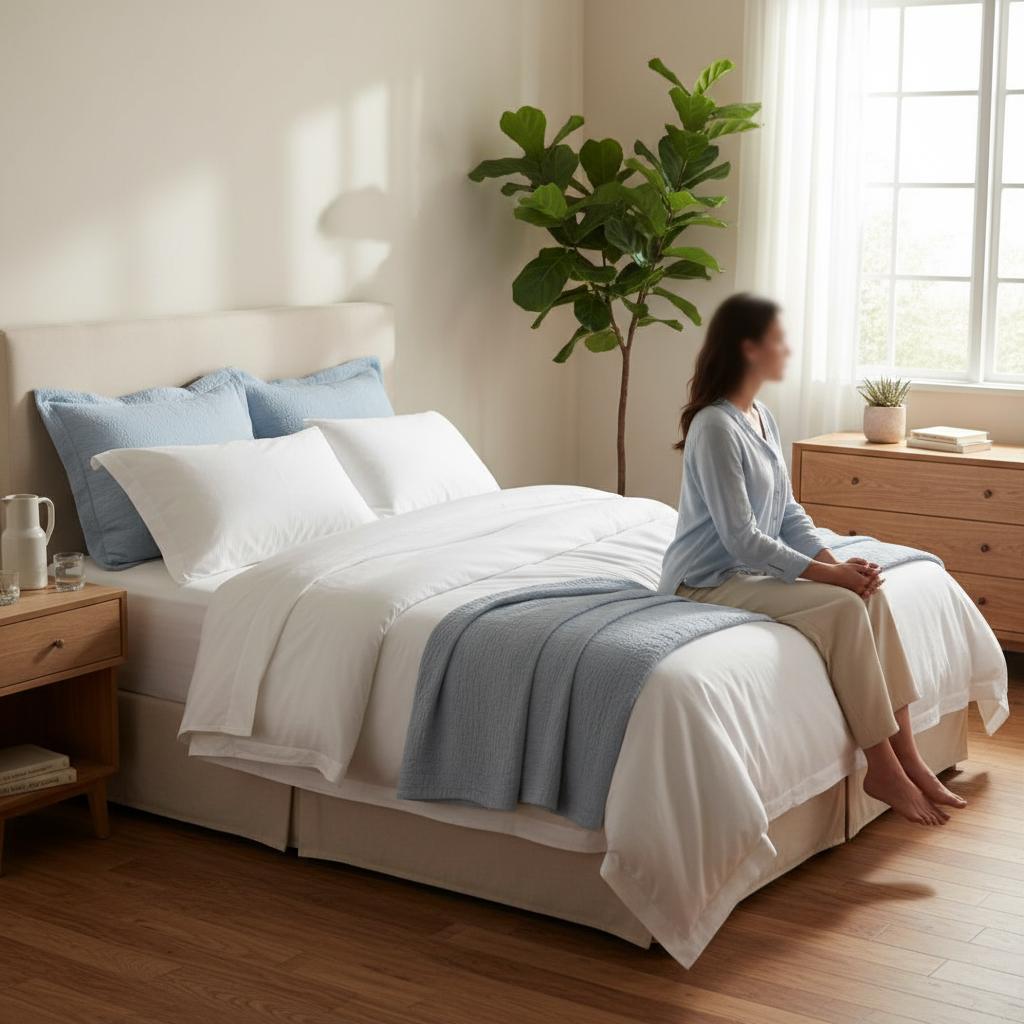 Clean, calm bedroom serviced by Just Clean It's employee-based team in Toronto and Scarborough