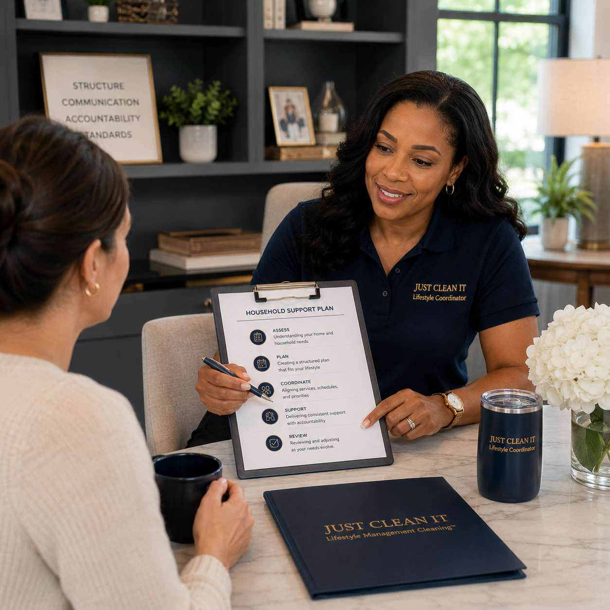 Lifestyle Coordinator reviewing household support requirements