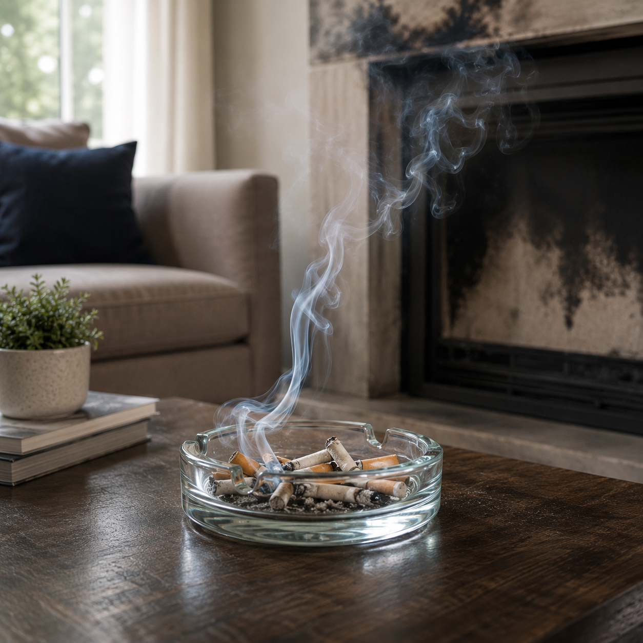 Smoke exposure and lingering smoke odours in a home