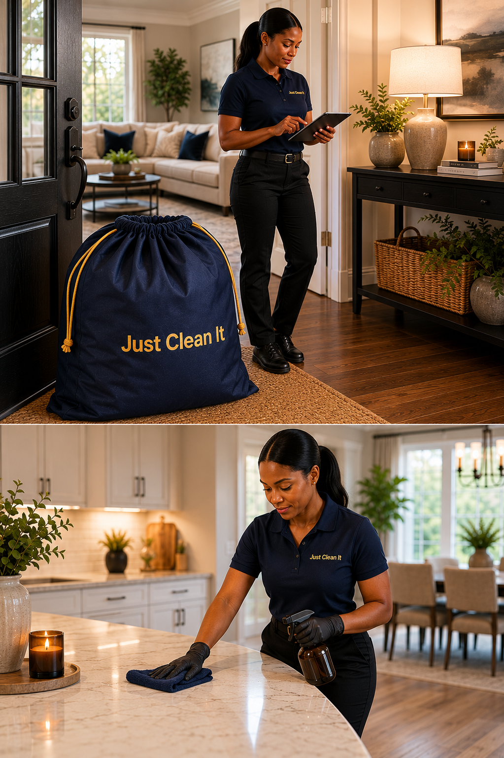 Just Clean It Partner showing structured support and maintenance cleaning inside a well-maintained home