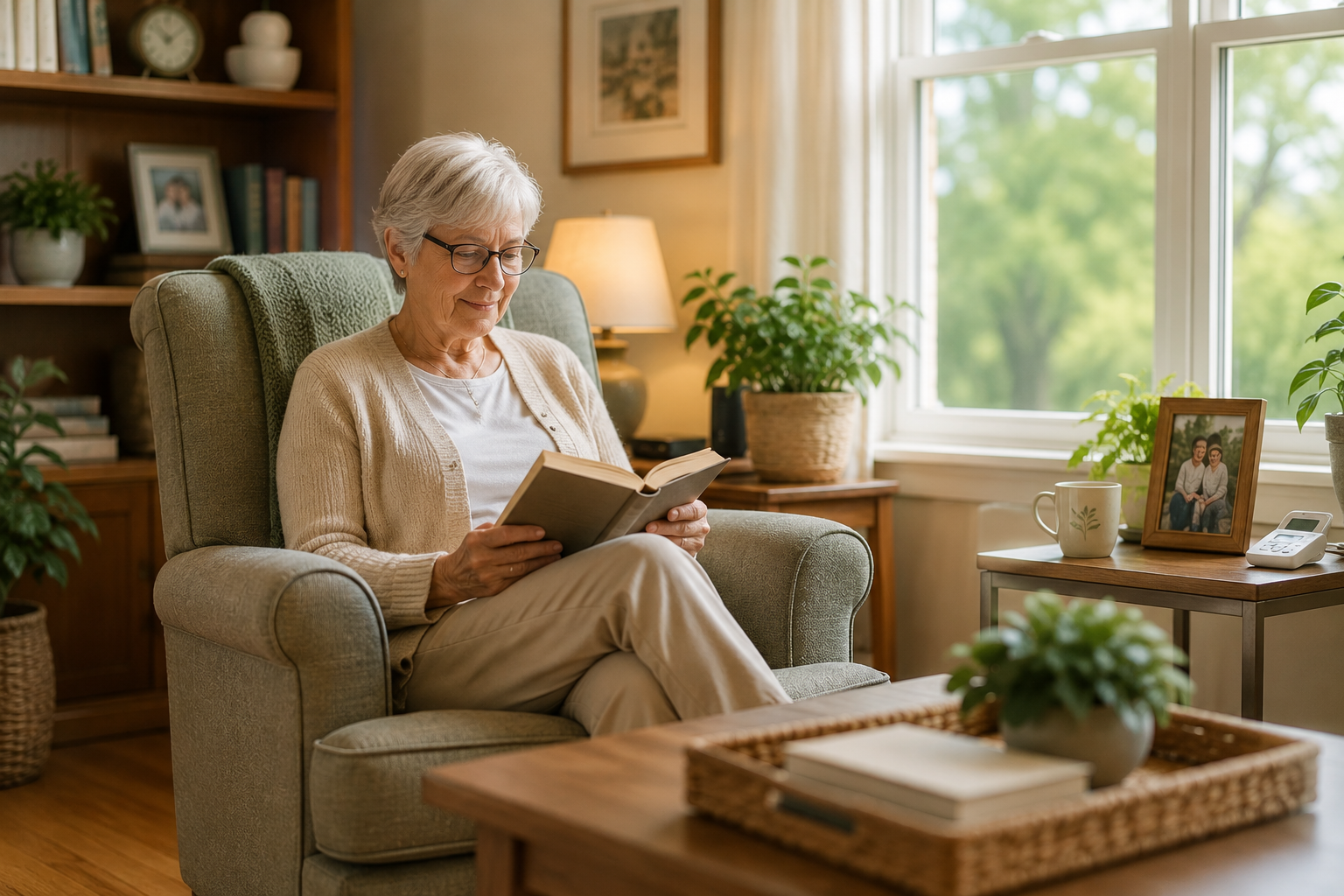 Older adult comfortably living at home