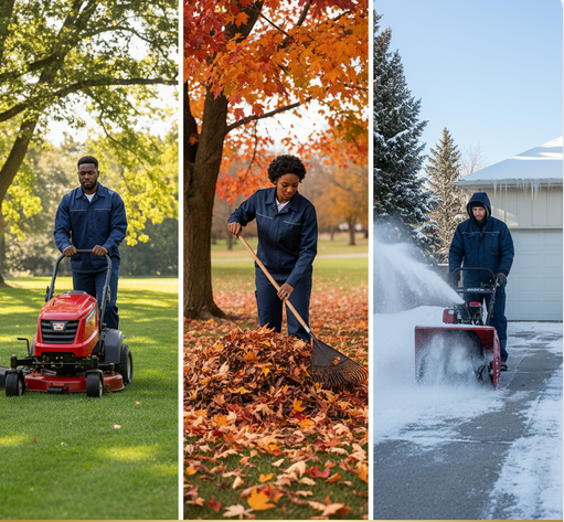 Seasonal outdoor cleaning - snow removal and leaf clearing