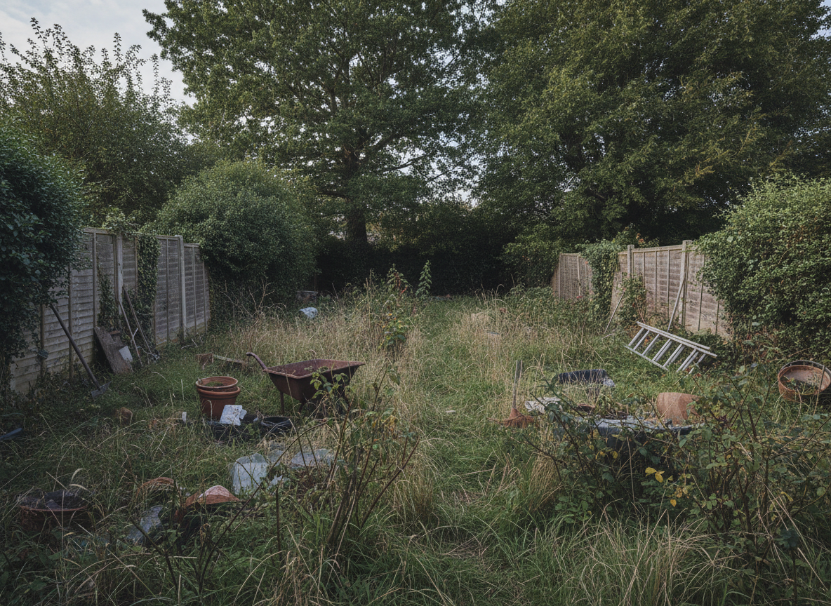 Heavily overgrown property needing full seasonal reset