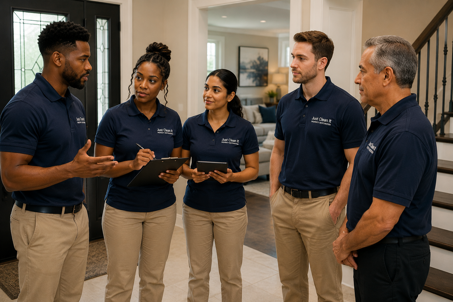 Employee-based restoration team working with structured accountability