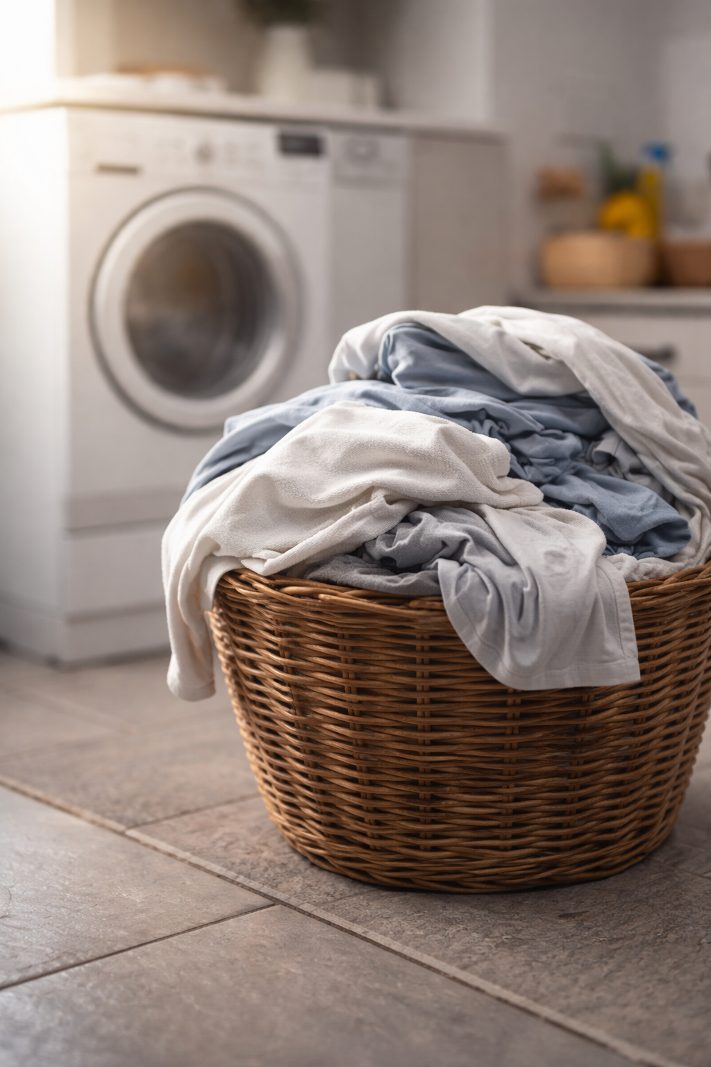 Laundry beginning to accumulate in the home