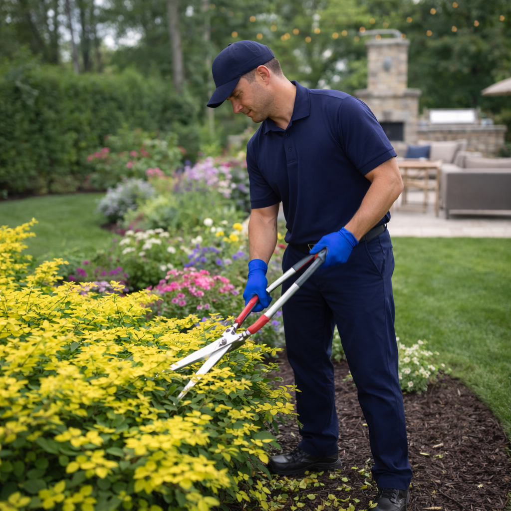 Seasonal outdoor care for entryways, walkways, and visible exterior areas