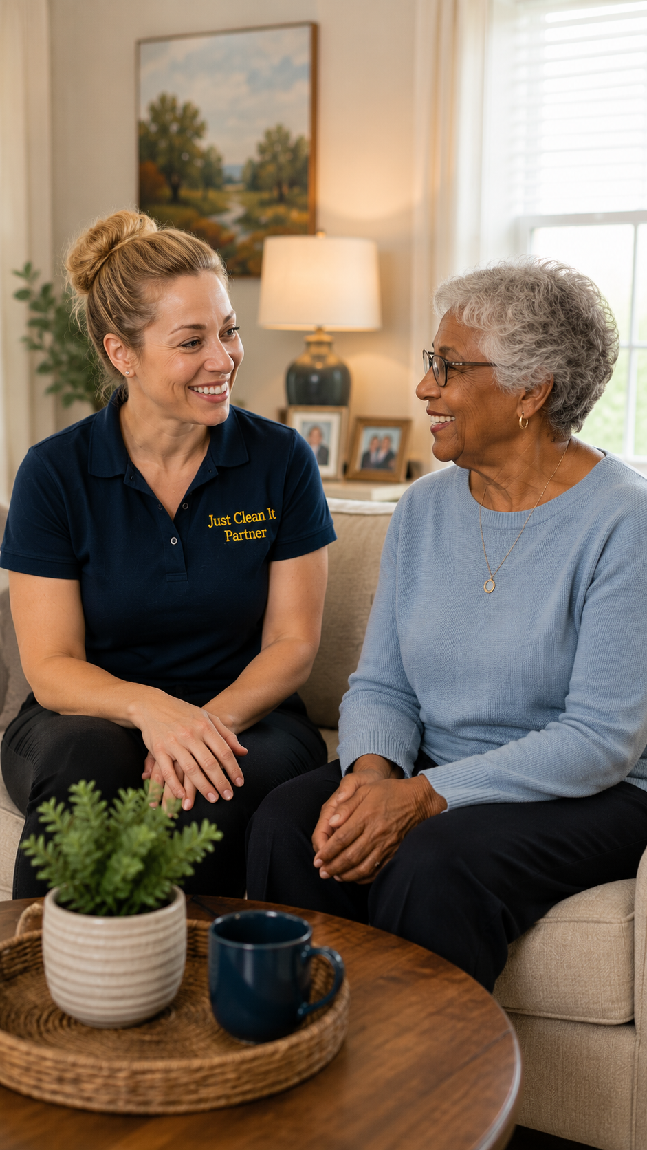Just Clean It providing regular household cleaning support for an older adult at home