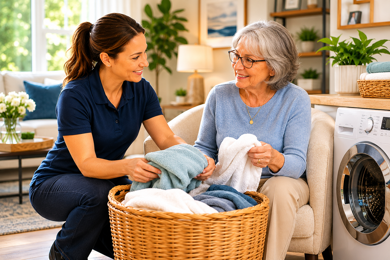 Just Clean It Partner providing structured home support with laundry assistance