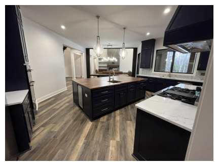 Luxury kitchen after post-construction dust removal
