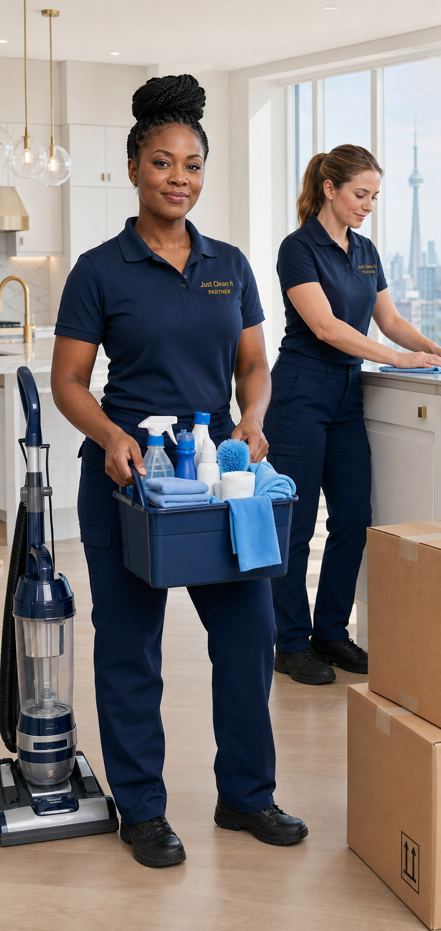 Just Clean It employee-based partners preparing a vacant Toronto home for move-in, move-out or property handover