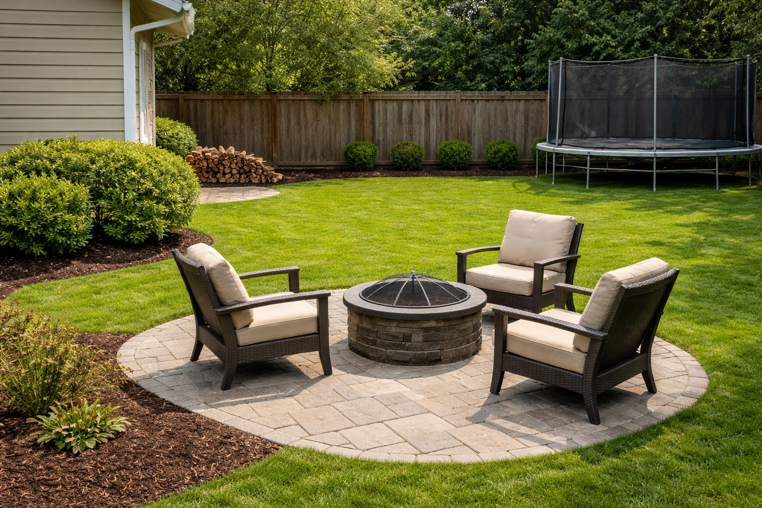 Outdoor property space cleared and brought back into order after seasonal property care