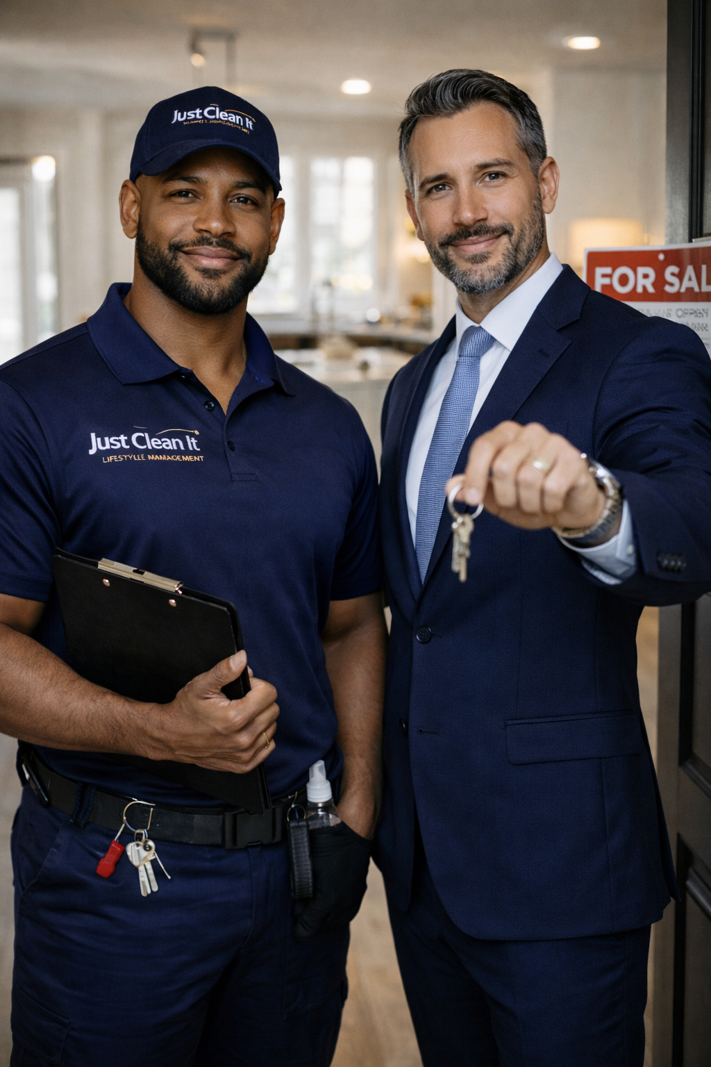 Just Clean It professional with realtor