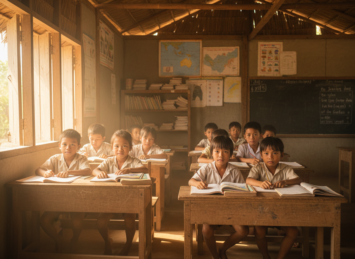 Children learning in a classroom