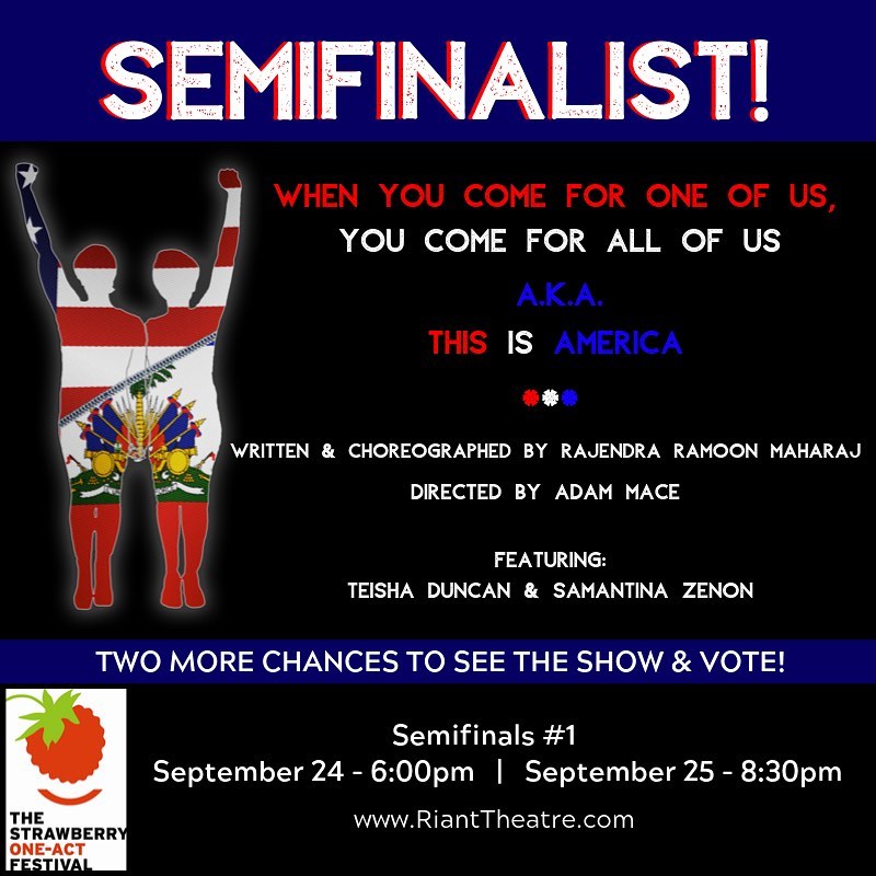 This Is America - Strawberry One-Act Festival semifinalist flyer