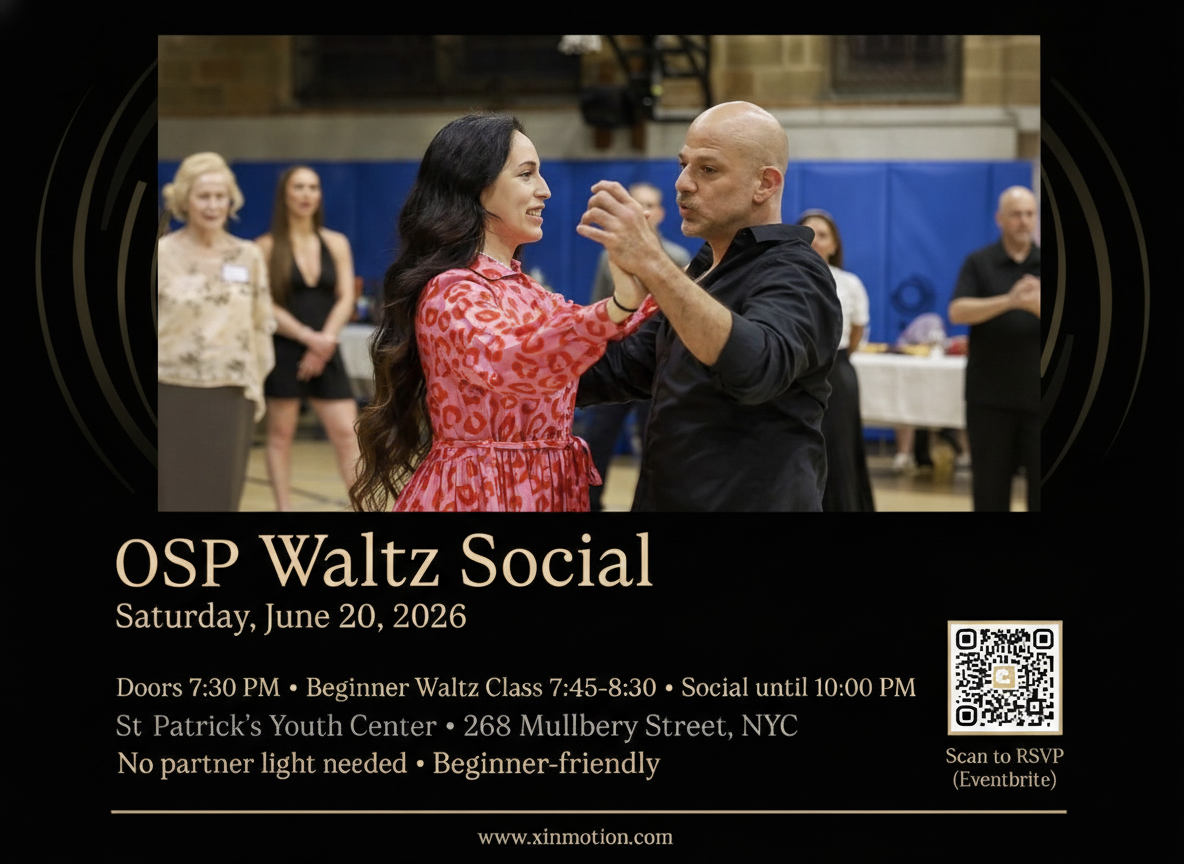 Xavier Marzan and Caterine Sanchez dancing at the OSP Waltz Social \u2014 the collaboration behind Decades of Dance