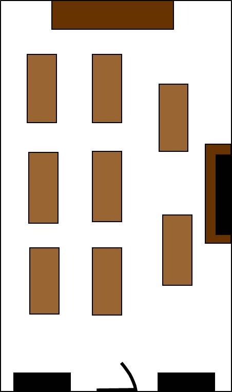 Training room classroom shape setup diagram