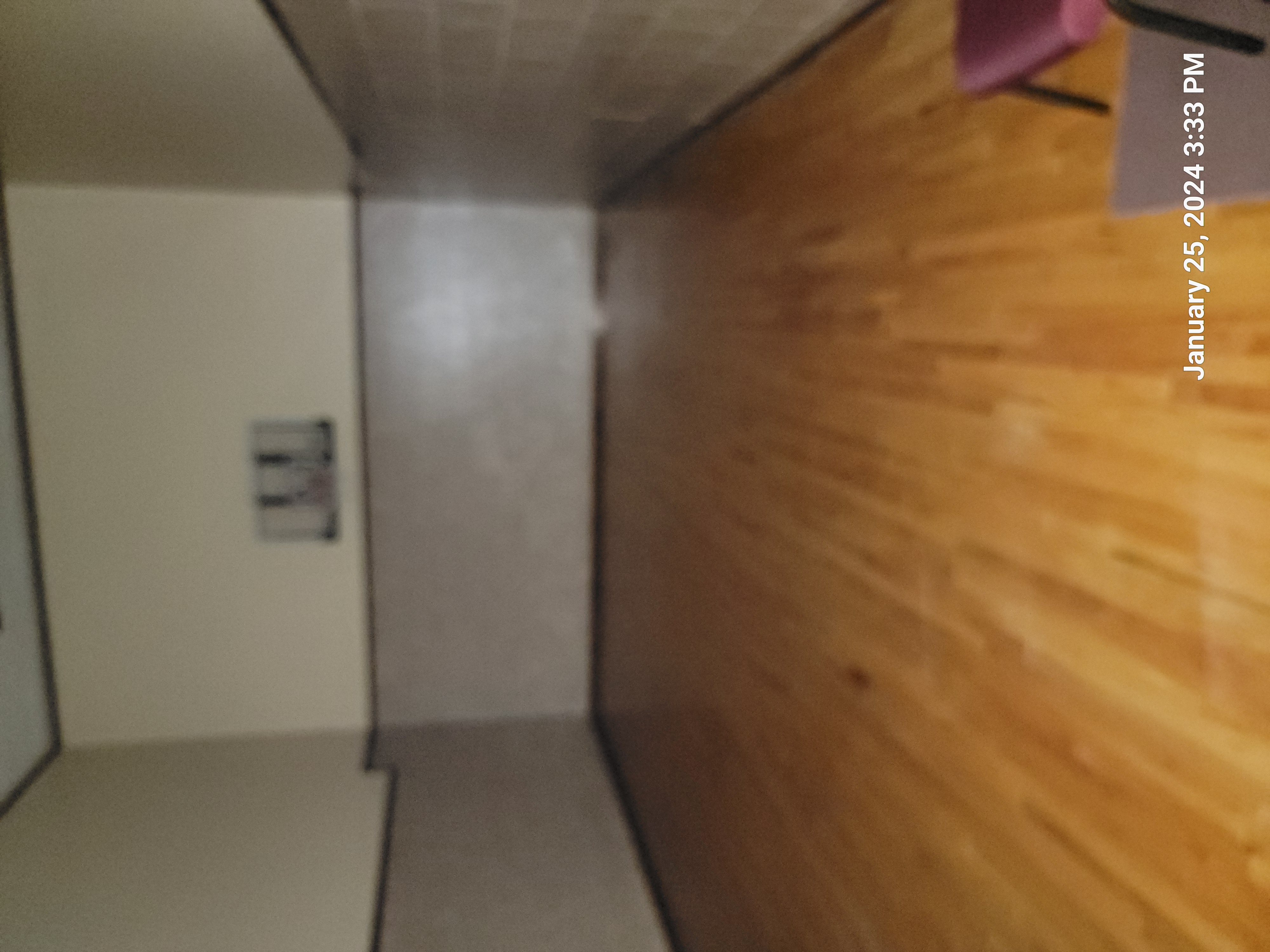 Refinished hardwood basketball court