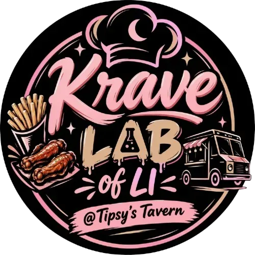 Krave Lab of LI @ Tipsy's Tavern — chef hat, fries, chicken, food truck logo