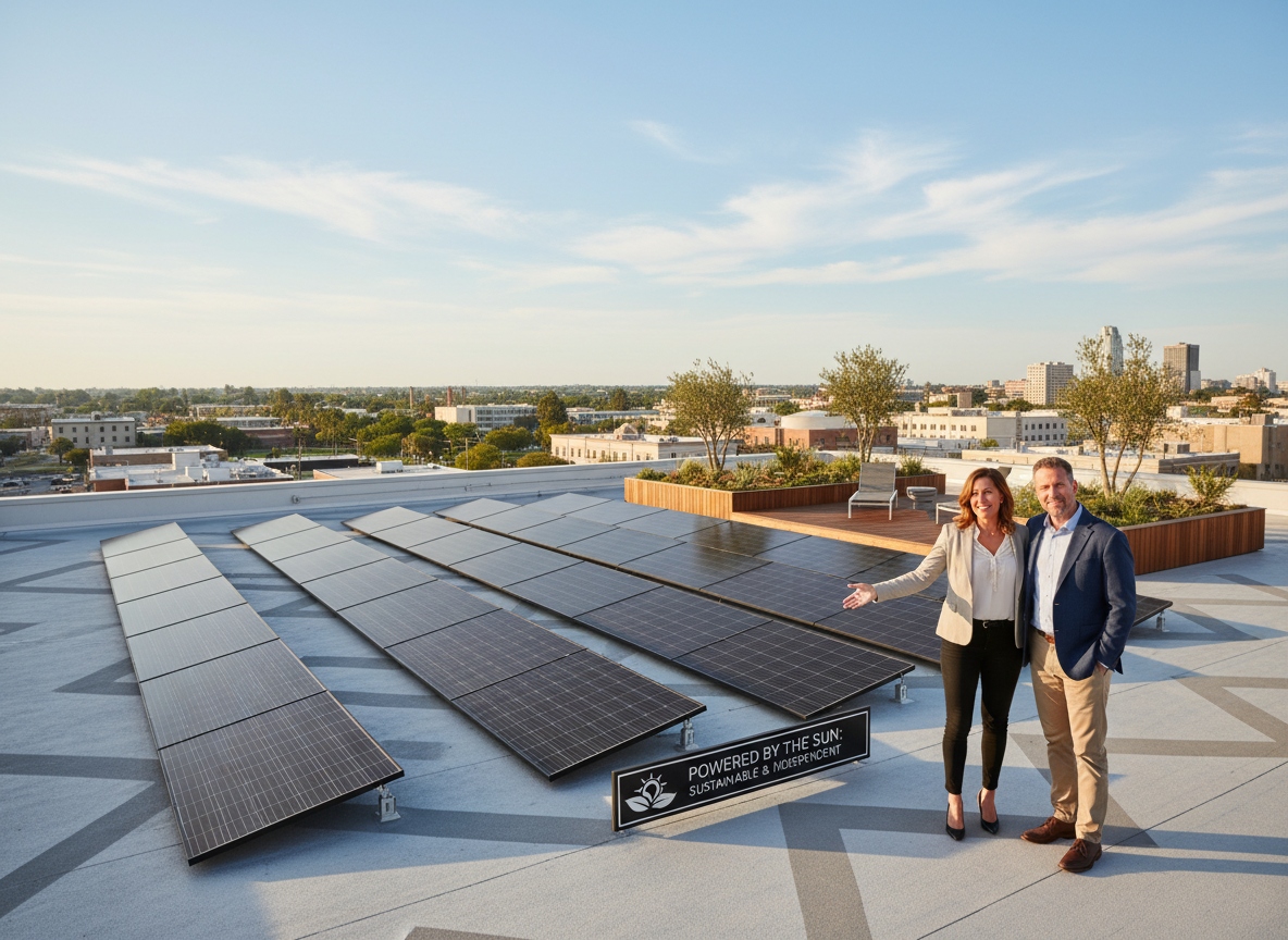 Solar panels on small business