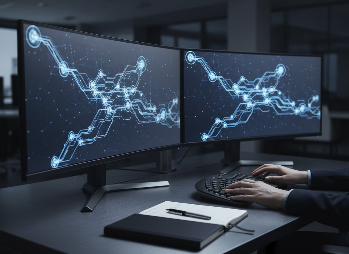 Security professional reviewing penetration testing report