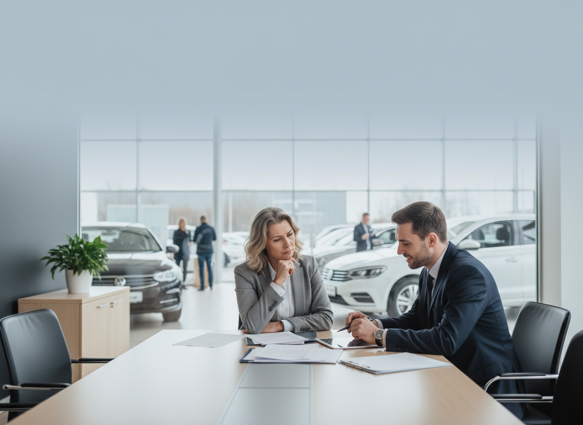 Dealer fraud warning at car dealership