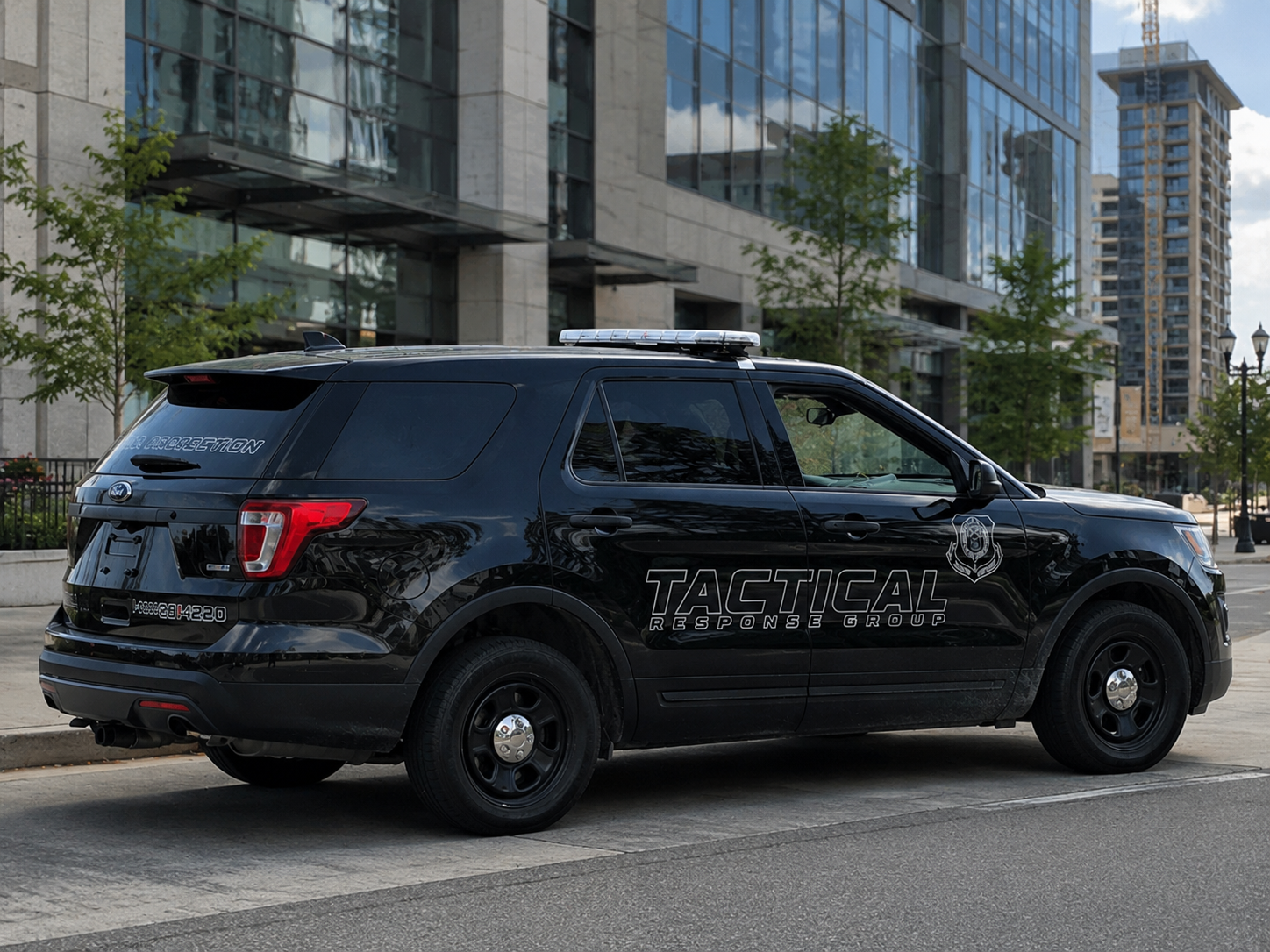 Tactical Response Group marked patrol vehicle downtown