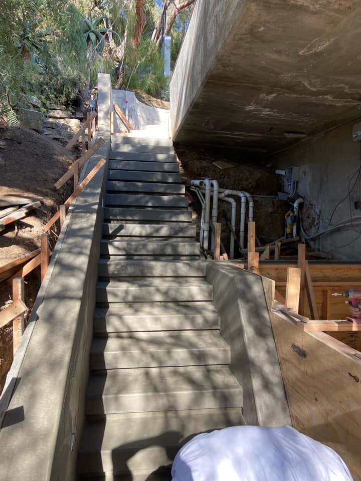 Exterior Concrete Staircase — Fresh Pour