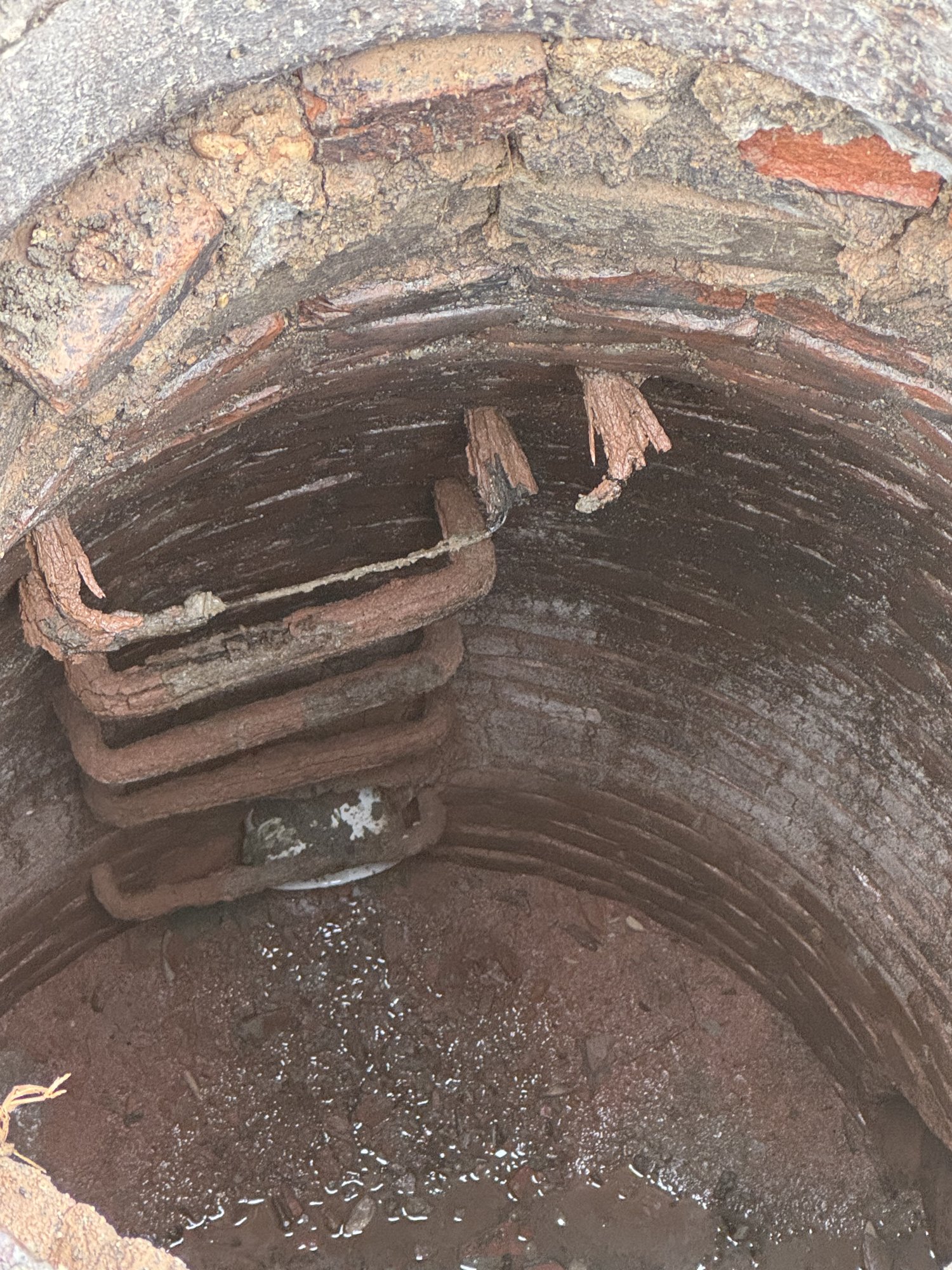 Brick Manhole Interior — Pre-Rehabilitation