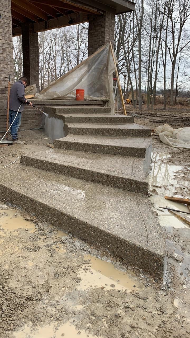 Exposed Aggregate Concrete Steps