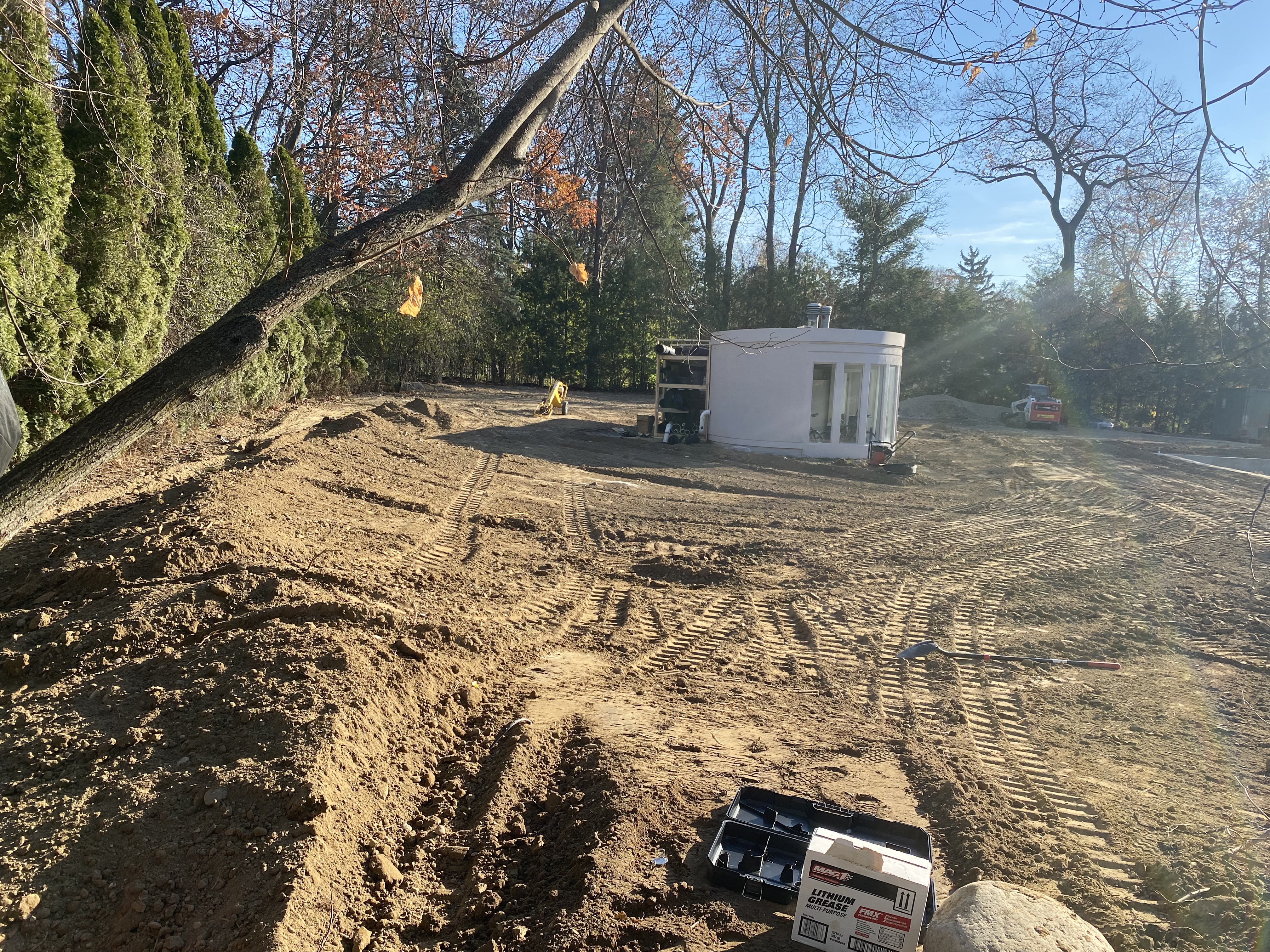 Fresh Concrete Garage Floor — New Construction